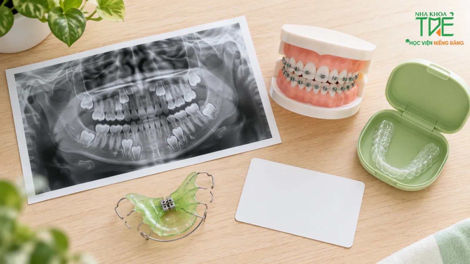 Các khoản trong chi phí niềng răng cho trẻ: phim X-quang, khí cụ, mắc cài, hàm duy trì