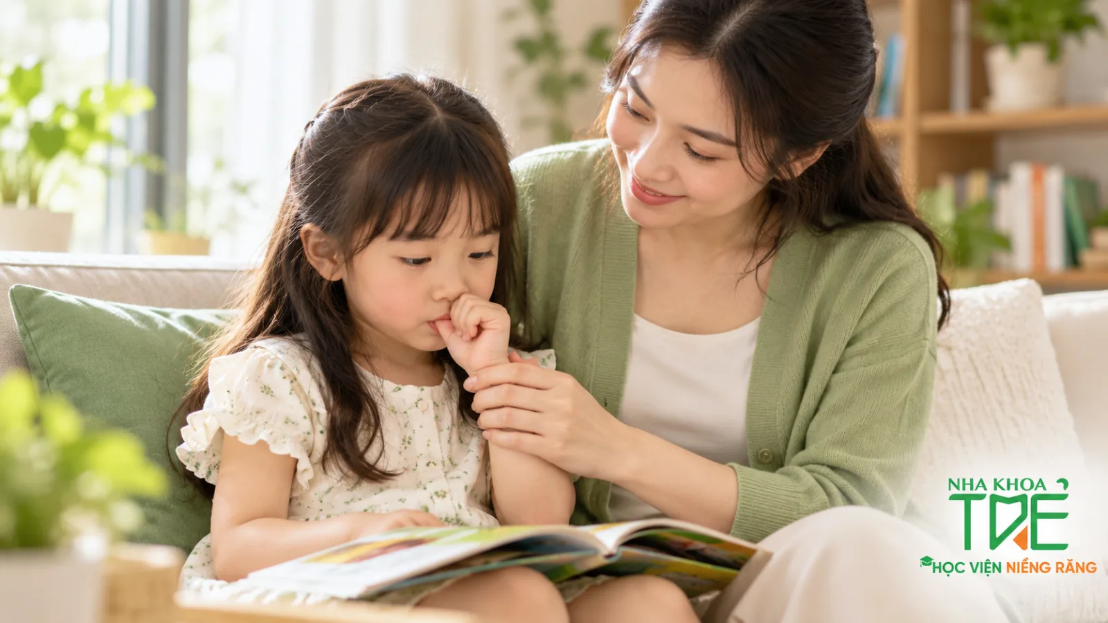 Mẹ nhẹ nhàng giúp bé bỏ thói quen mút tay, một nguyên nhân gây răng hô ở trẻ